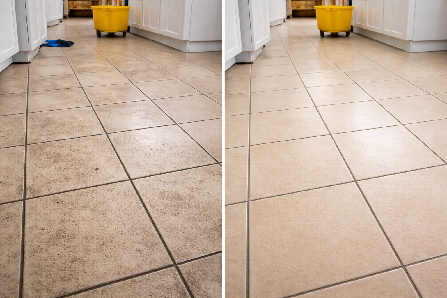 Tile floor restoration result